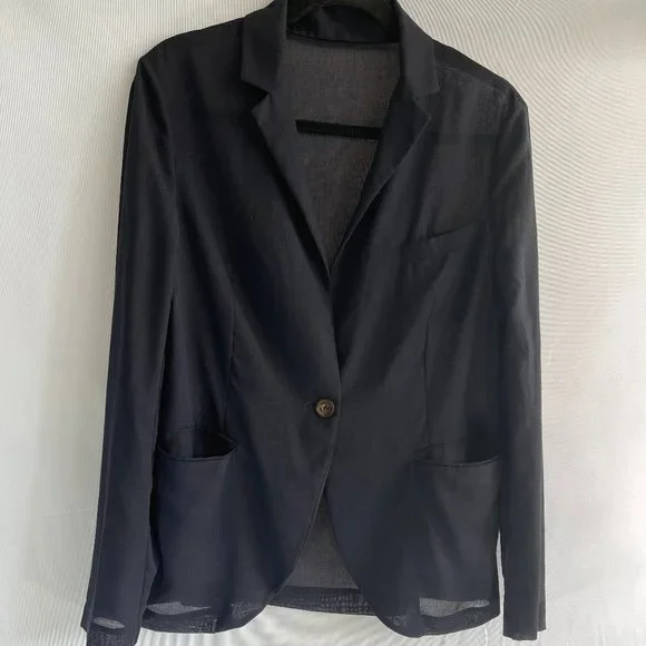 MALO Women's Jacket Black blazer 100% cashmere jacket Authentic jacket Italy - Picture 8 of 16